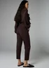 Et Vous Chocolate Brown Tapered Trousers - Size 18 29 leg Image 3