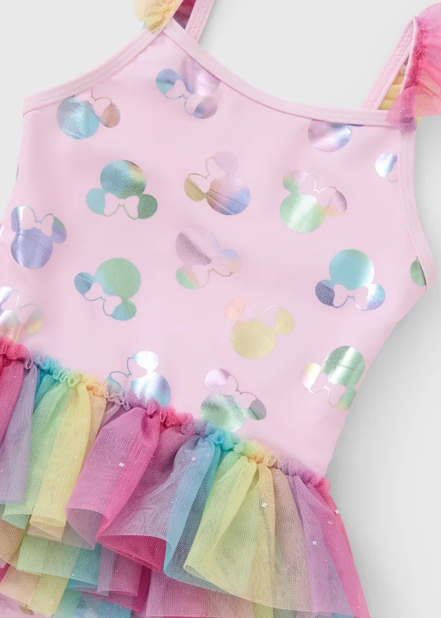 Disney Girls Pink Minnie Mouse Tutu Swimming Costume (12mths-7yrs)