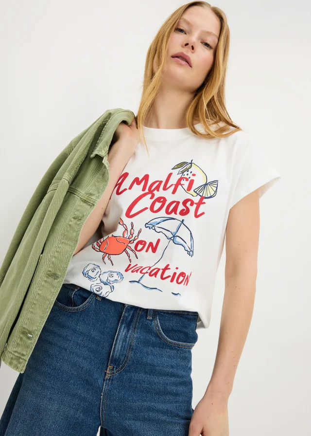 White Crab Graphic T-Shirt
