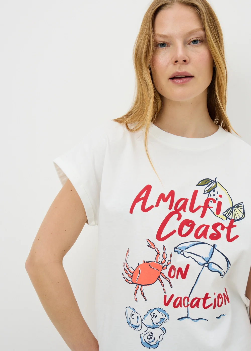 White Crab Graphic T-Shirt - Medium Image 2