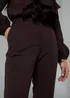 Et Vous Petite Chocolate Brown Tapered Trousers - Size 08 27 leg Image 2