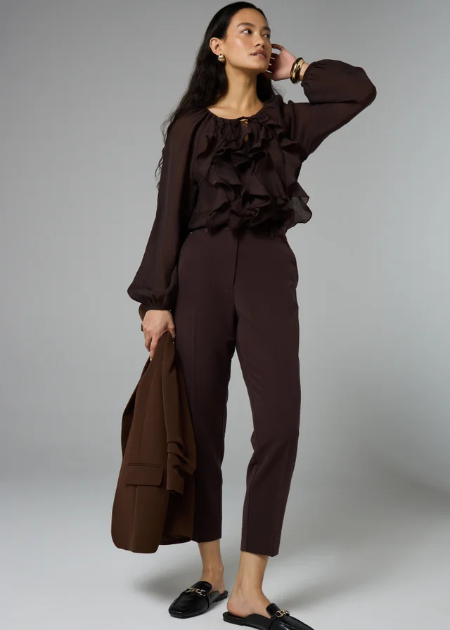 Et Vous Petite Chocolate Brown Tapered Trousers