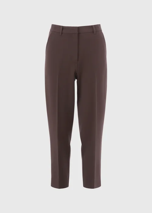 Et Vous Long Chocolate Brown Tapered Trousers - Size 08 33 leg Image 4