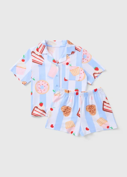 Girls Blue Sweet Treat Pyjama Set (7-13yrs) - Age 7 Years Image 1