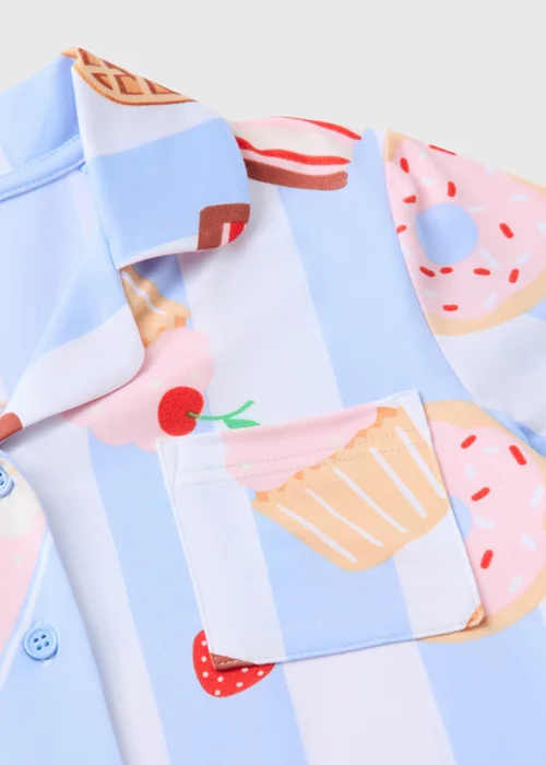 Girls Blue Sweet Treat Pyjama Set (7-13yrs) - Age 7 Years Image 2