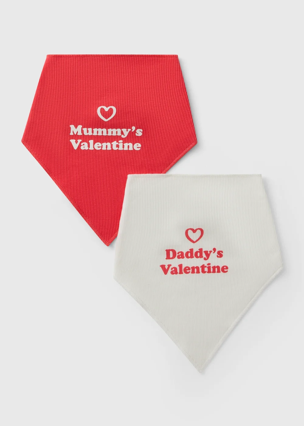 2 Pack Baby Red Valentine Bibs - One Size Image 1