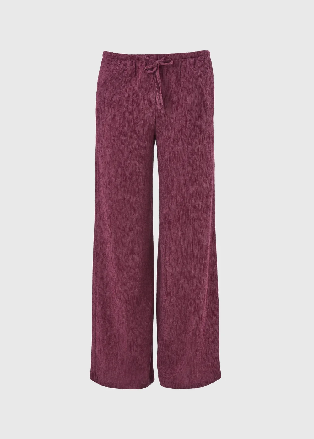 Berry Textured Wide Leg Co Ord Trousers - 22/L31 Image 4