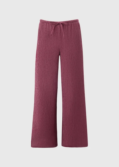 Raspberry Textured Co Ord Wide Leg Trousers - Size 08 29 leg Image 4