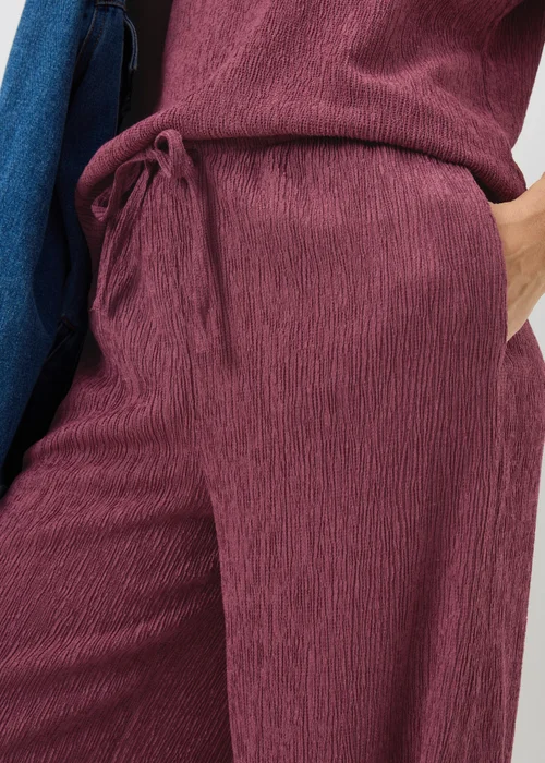 Raspberry Textured Co Ord Wide Leg Trousers - Size 08 29 leg Image 2