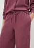 Berry Textured Wide Leg Co Ord Trousers - Size 08 29 leg Image 2