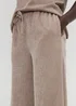 Taupe Textured Co Ord Wide Leg Trousers - Size 14 29 leg Image 3