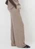 Taupe Textured Co Ord Wide Leg Trousers - Size 14 29 leg Image 2