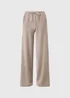 Taupe Textured Co Ord Wide Leg Trousers - Size 14 29 leg Image 4