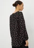Black Ditsy Floral Popover Blouse - Size 8 Image 3