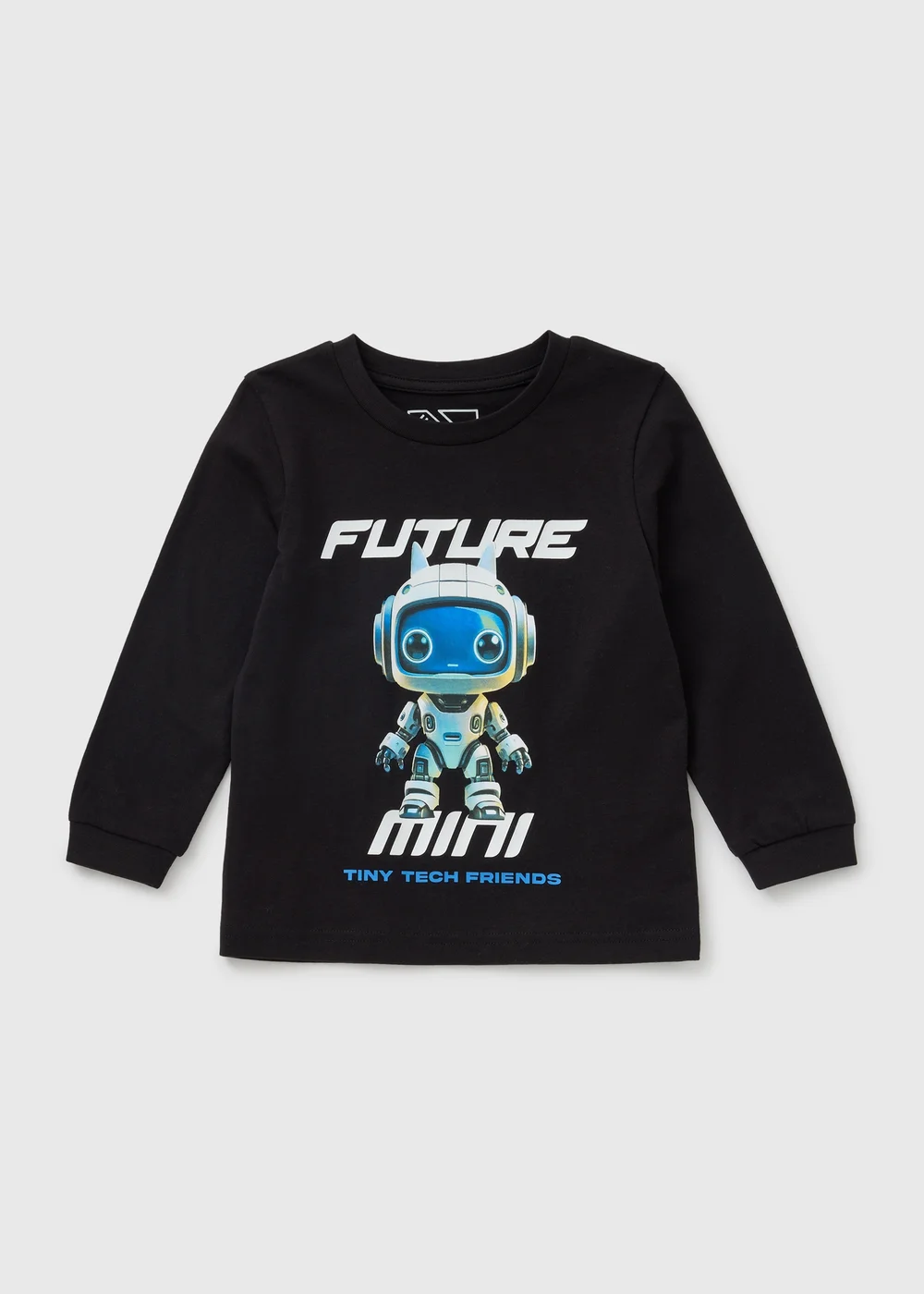 Boys Black Tech Robot Sweatshirt (1-7yrs) - 1-1.5 Yrs Image 1