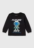 Boys Black Tech Robot Sweatshirt (1-7yrs) - 1-1.5 Yrs Image 1