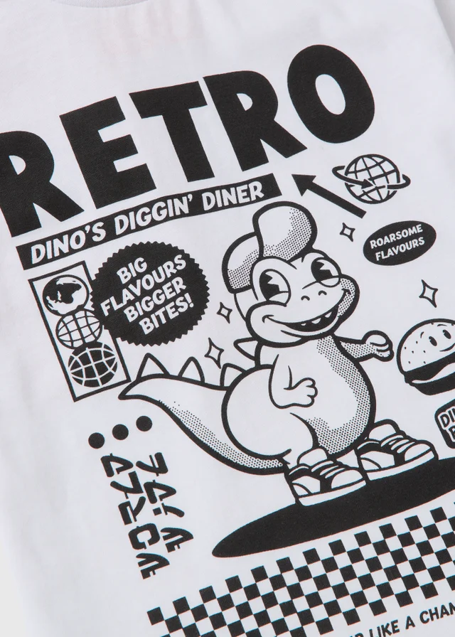 3 Pack Boys Multicolour Retro Dino T-Shirts (1-7yrs)