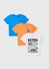 3 Pack Boys Multicolour Retro Dino T-Shirts (1-7yrs) - 1 to 1 half years Image 1