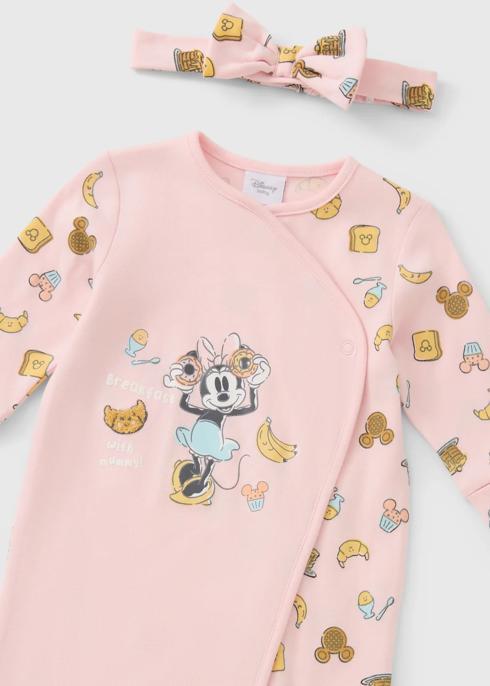 Baby Girl Minnie Sleepsuit and Headband (01-12 Mnths) - Up to 1 Month Image 2