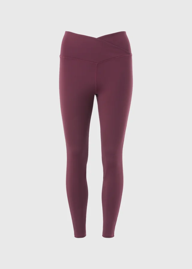 Burgundy Wrap Waist Leggings