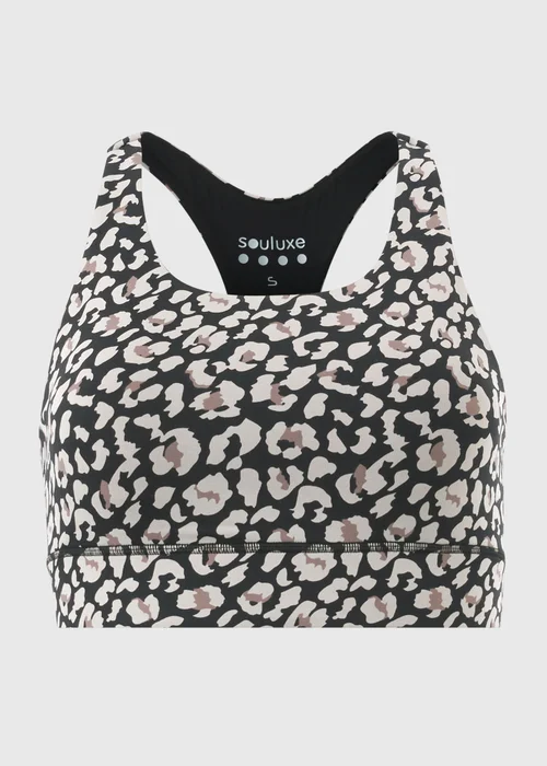 Souluxe Leopard Print Sports Crop Top - Small Image 3
