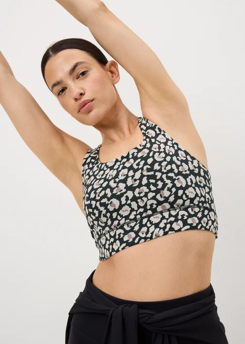 Souluxe Leopard Print Sports Crop Top - Small Image 1
