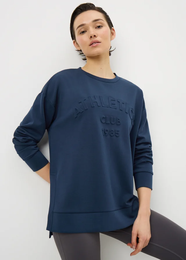 Navy Embossed Sweatshirt