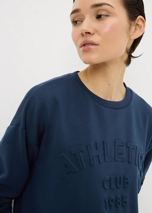 Navy Embossed Sweatshirt - L Image 2