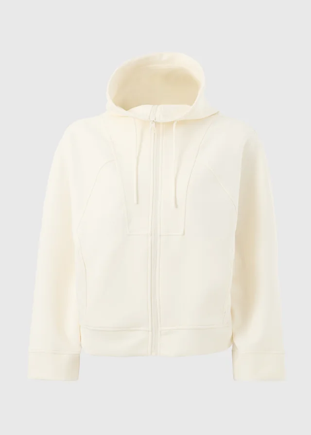 Souluxe Cream Funnel Neck Zip Up Hoodie