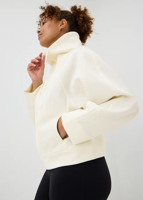 Souluxe Cream Funnel Neck Zip Up Hoodie - L Image 1