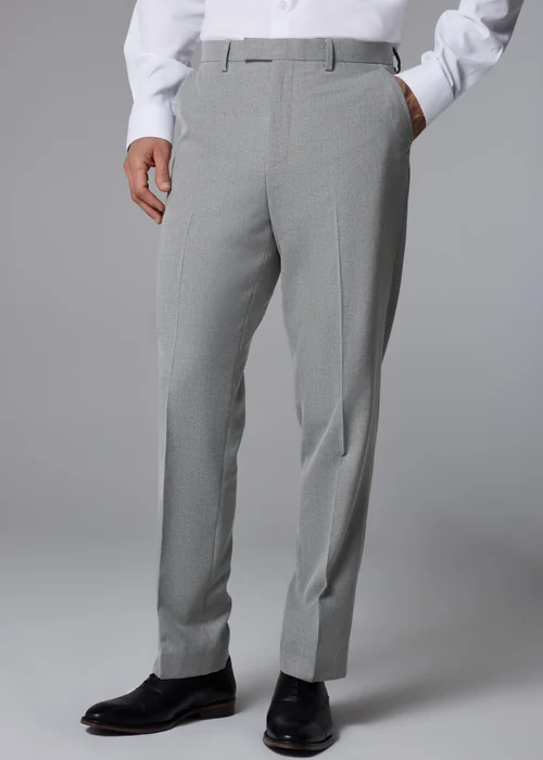 Taylor & Wright Ashford Grey Birdseye Regular Fit Suit Trousers - 26 Waist 29 Leg Image 2