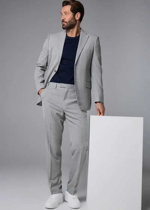 Taylor & Wright Ashford Grey Birdseye Regular Fit Suit Trousers - 26 Waist 29 Leg Image 4