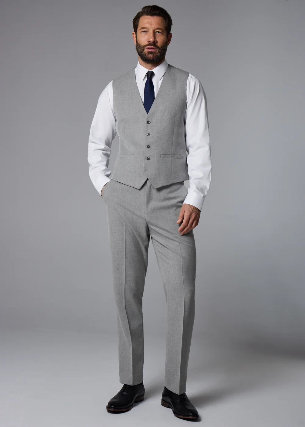 Taylor & Wright Ashford Grey Birdseye Suit Waistcoat - Extra small Image 2