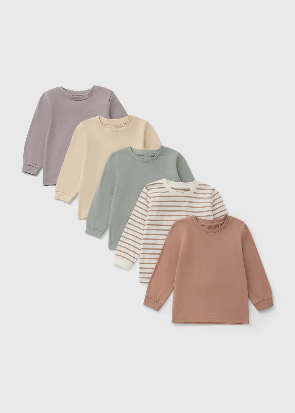 5 Pack Boys Multicolour Stripe Plain Tops (1-7yrs) - 1 to 1 half years Image 1