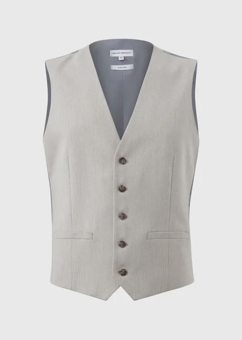 Taylor & Wright Fairmont Stone Texture Suit Waistcoat - Extra small Image 5