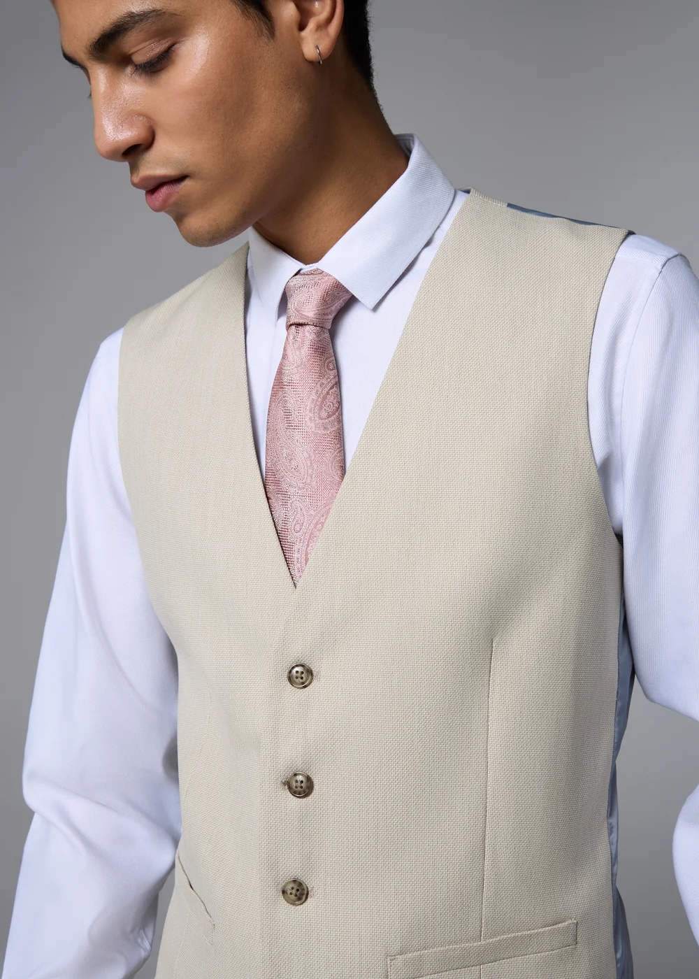 Taylor & Wright Fairmont Stone Texture Suit Waistcoat - Extra small Image 3