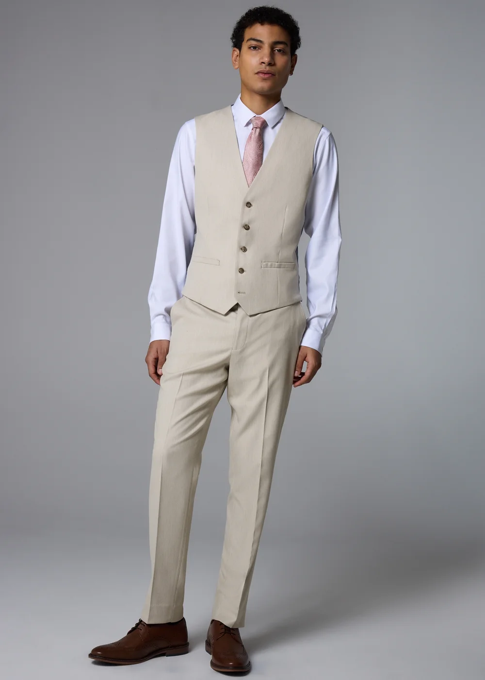 Taylor & Wright Fairmont Stone Texture Suit Waistcoat - Extra small Image 1