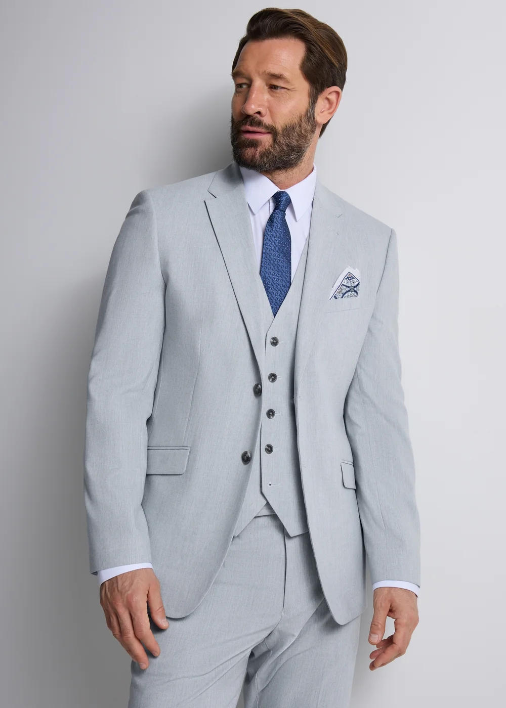 Taylor & Wright Dalton Grey Tailored Fit Suit Jacket - 34 Chest Short Image 1