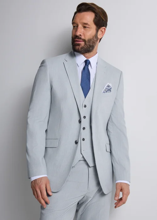 Taylor & Wright Dalton Grey Tailored Fit Suit Jacket - 34 Chest Short Image 1