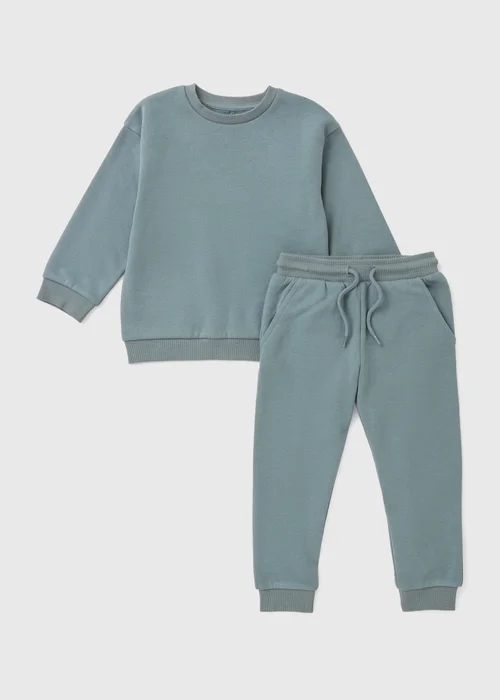 Boys Dusty Blue Sweatshirt & Jogging Bottom Set (1-7yrs) - Age 3 - 4 Years Image 1