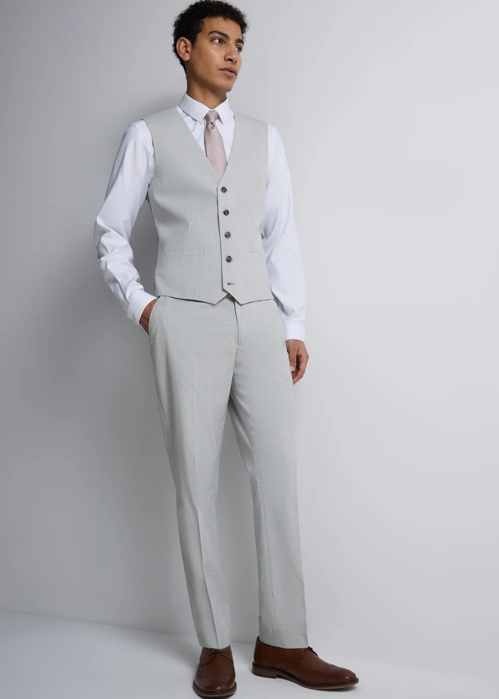 Taylor & Wright Ashbury Grey Puppytooth Slim Fit Suit Trousers - 34 Waist 31 Leg Image 3