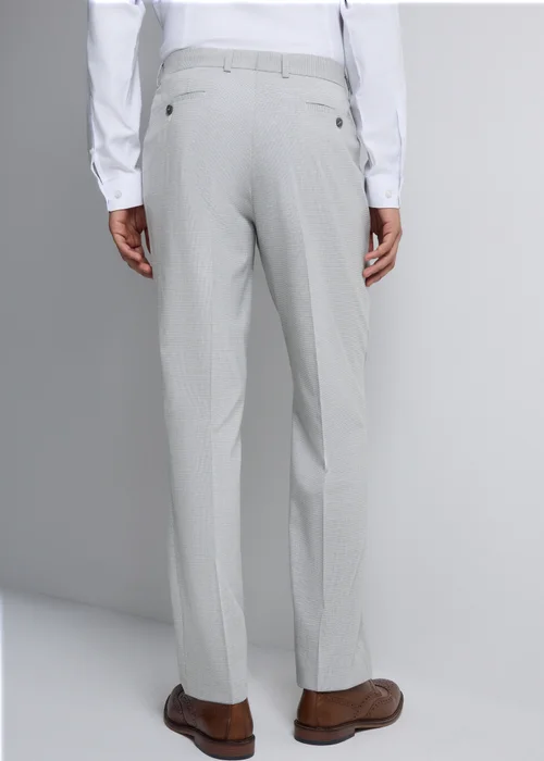 Taylor & Wright Ashbury Grey Puppytooth Slim Fit Suit Trousers - 34 Waist 31 Leg Image 2