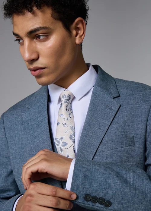 Taylor & Wright Blue Hawthorne Textured Slim Fit Suit Jacket - 46 Chest Regular Image 3