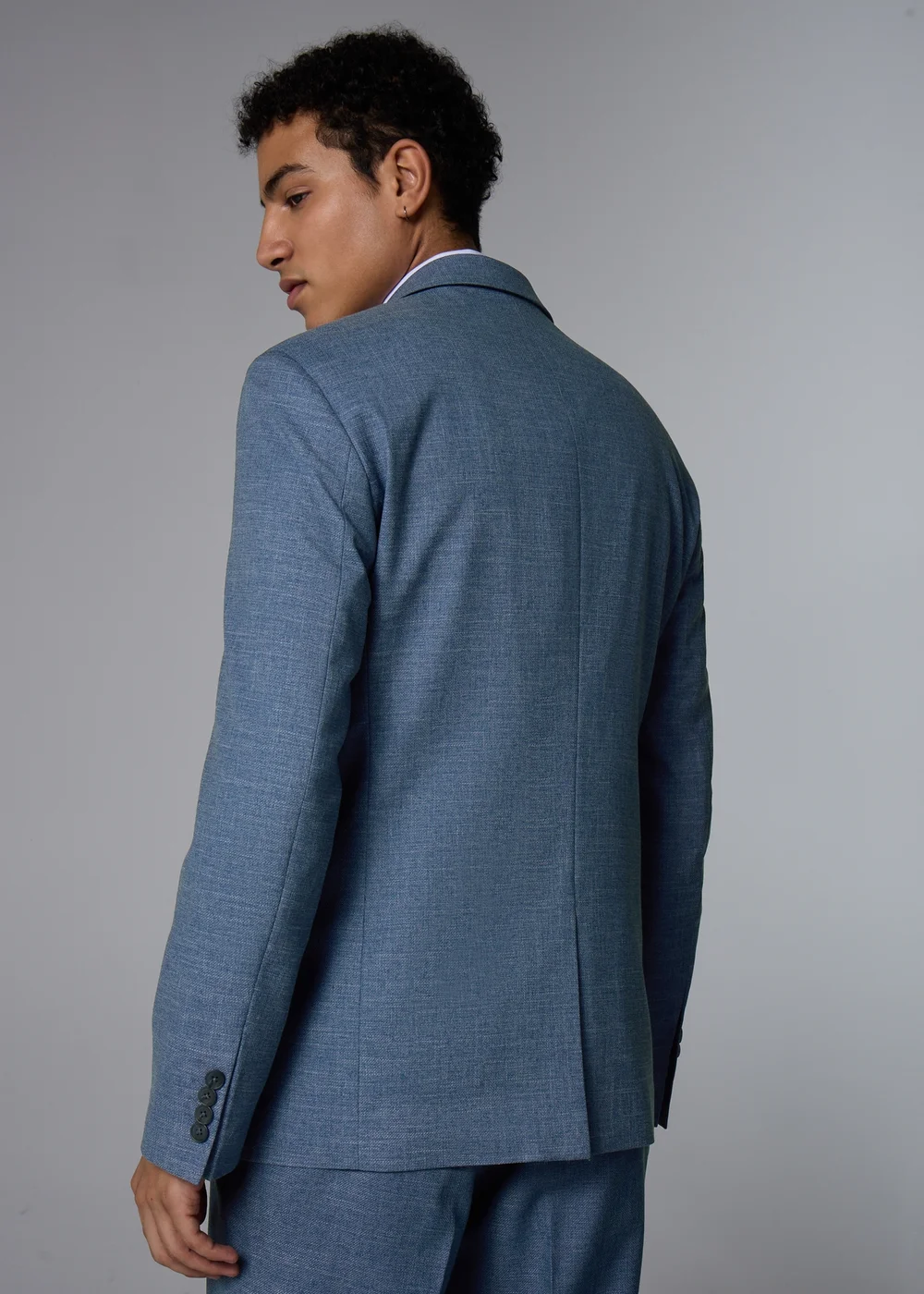 Taylor & Wright Blue Hawthorne Textured Slim Fit Suit Jacket - 46 Chest Regular Image 4