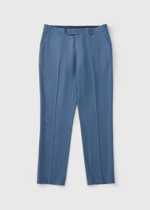Taylor & Wright Hawthorne Mid Blue Textured Slim Fit Suit Trousers - 40 Waist 29 Leg Image 5