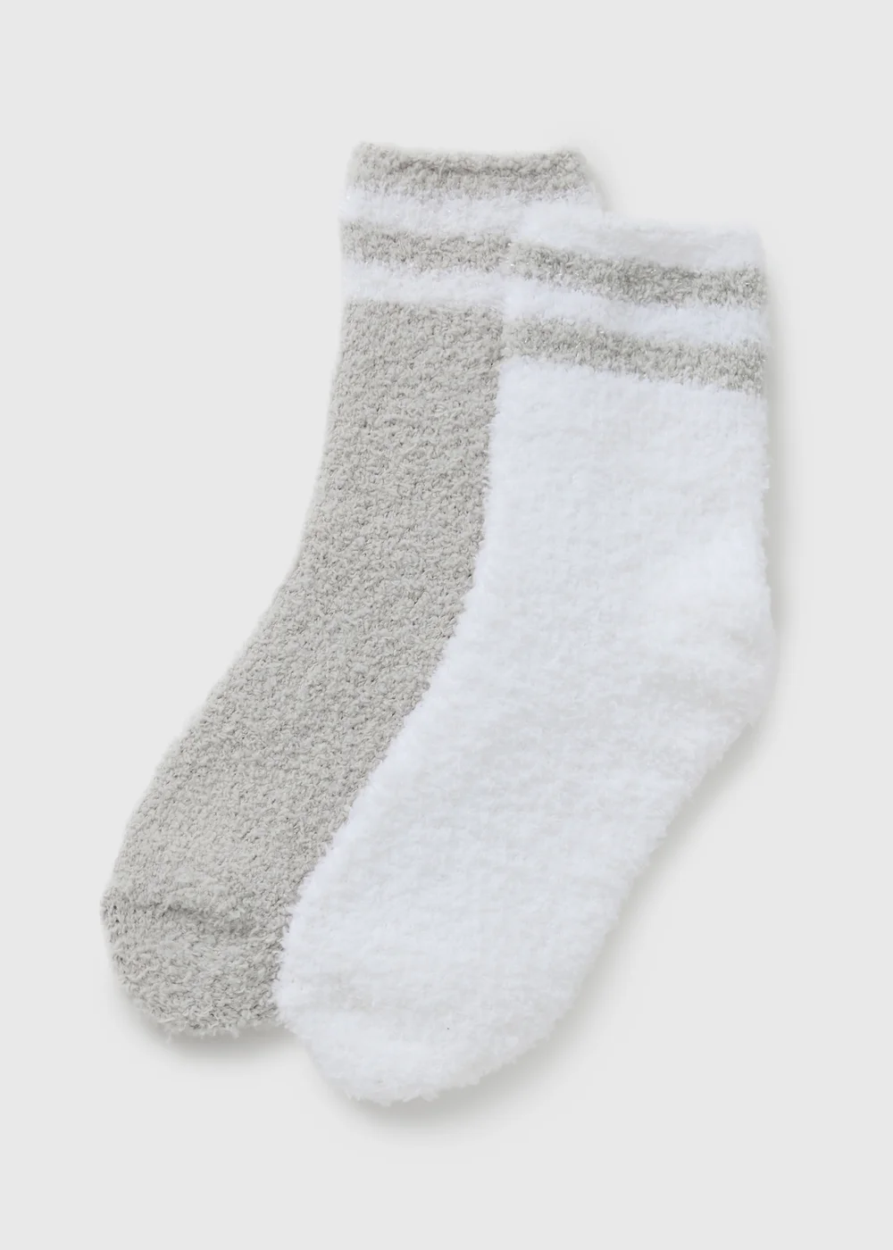 2 Pack Grey Sparkle Cosy Socks - One Size Image 1