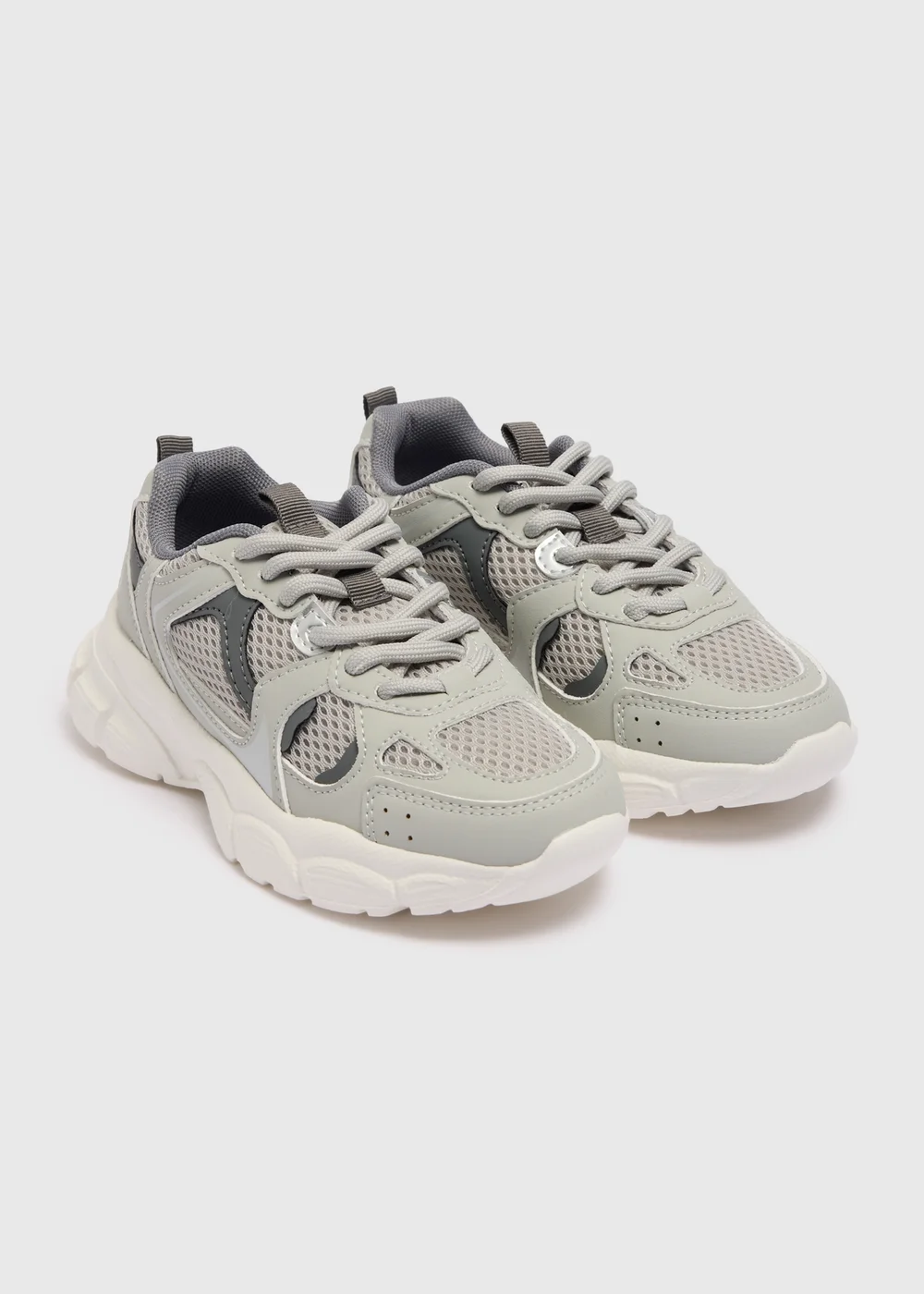 Kids Grey Chunky Trainers (Younger 10-Older 6) - Size 10 Infants Image 1