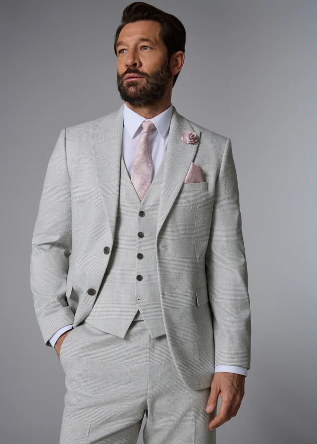 Taylor & Wright Elwood Grey Check Tailored Fit Suit Jacket