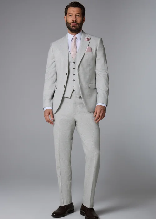 Taylor & Wright Elwood Grey Check Tailored Fit Suit Jacket - 34 Chest Short Image 2