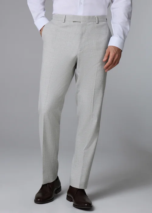 Taylor & Wright Elwood Grey Tailored Check Suit Trousers - 28 Waist 31 Leg Image 1